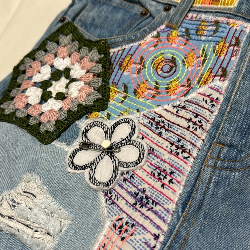 BDG patchwork jeans raw hem - Picture 6 of 10